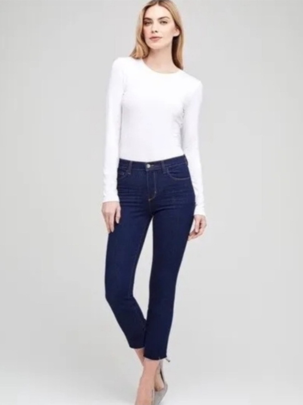 L'AGENCE Sada Slim-Leg Cropped Jeans in Lexington Mid Rise Women 25